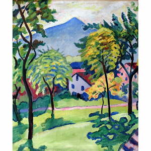 Reprodukcia obrazu August Macke - Tegernsee Landscape, 50 × 60 cm