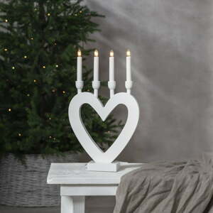 Biely vianočný LED svietnik Star Trading Dala, výška 45 cm
