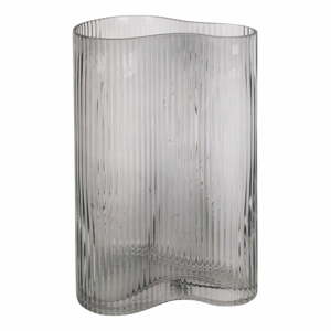 Sivá sklenená váza PT LIVING Wave, výška 27 cm