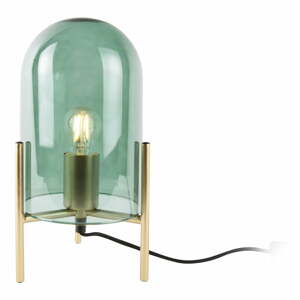 Zelená sklenená stolová lampa Leitmotiv Bell, výška 30 cm
