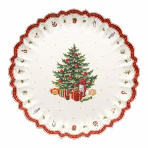 Biela porcelánová servírovacia miska s vianočným motívom Villeroy & Boch, ø 45 cm