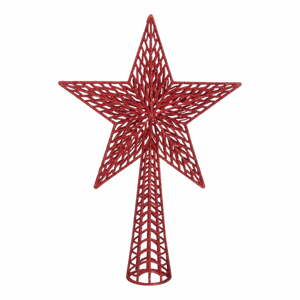 Červená vianočná špička na stromček Casa Selección, ø 25 cm