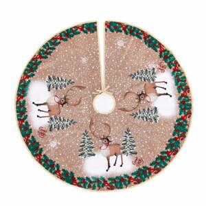 Hnedý okrúhly koberec pod vianočný stromček Casa Selección, ø 100 cm
