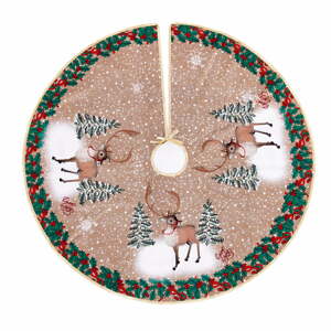 Hnedý okrúhly koberec pod vianočný stromček Casa Selección, ø 120 cm