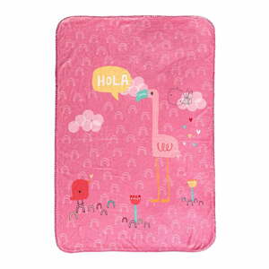 Ružová detská deka z mikrovlákna 140x110 cm Hola - Moshi Moshi