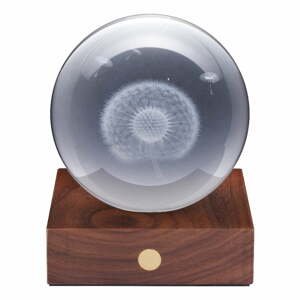 Tmavohnedá stmievateľná stolová lampa so skleneným tienidlom (výška 12 cm) Amber - Gingko