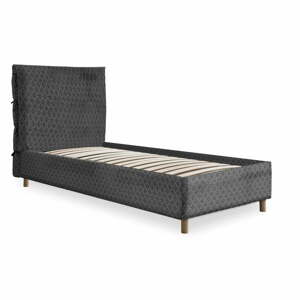 Sivá čalúnená jednolôžková posteľ s roštom 90x200 cm Sleepy Luna – Miuform