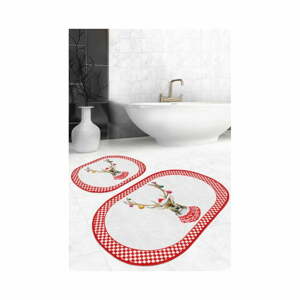 Červené/biele kúpeľňové predložky v súprave 2 ks 60x100 cm – Mila Home