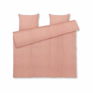 Predĺžené krepové obliečky na dvojlôžko v oranžovo-ľavanduľovej farbe 200x220 cm Bæk&Bølge – JUNA