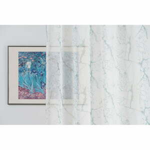 Krémovobiela/tyrkysovomodrá záclona 140x260 cm Mizar – Mendola Fabrics
