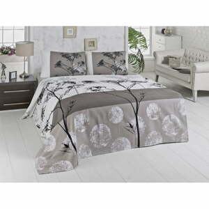 Ľahká hnedá prikrývka cez posteľ na dvojlôžko Belezza Grey, 200 × 230 cm