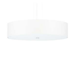 Biele závesné svietidlo s textilným tienidlom ø 50 cm Herra – Nice Lamps