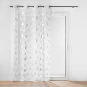 Záclona v bielej a striebornej farbe 140x280 cm Edelia – douceur d'intérieur
