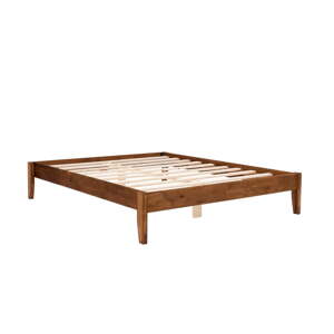 Dvojlôžková posteľ zo smrekového dreva s roštom 140x200 cm v prírodnej farbe/tmavohnedá Galaksi – Kalune Design