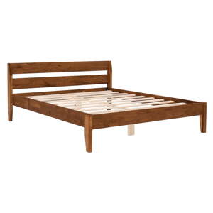 Dvojlôžková posteľ zo smrekového dreva s roštom 140x200 cm v prírodnej farbe/tmavohnedá Venus – Kalune Design
