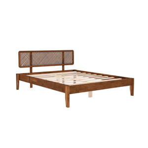 Dvojlôžková posteľ zo smrekového dreva s roštom 140x200 cm v prírodnej farbe/tmavohnedá Izabelya – Kalune Design
