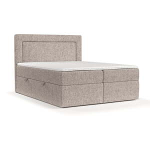 Svetlohnedá boxspring posteľ s úložným priestorom 200x200 cm Imagine – Maison de Rêve