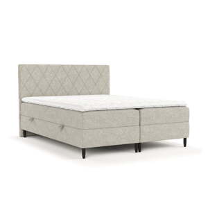 Sivá/béžová boxspring posteľ s úložným priestorom 140x200 cm Gwen – Maison de Rêve