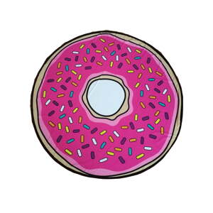 Ružová bavlnená plážová osuška ø 150 cm Donut – JAHU collections