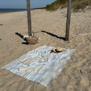 Ľanová plážová deka 140x170 cm Allure Stripe – Linen Tales