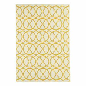 Béžovo-žltý vonkajší koberec Floorita Interlaced, 133 x 190 cm