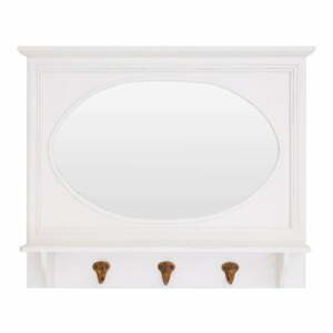 Nástenné zrkadlo v bielom ráme s 3 háčikmi Premier Housewares