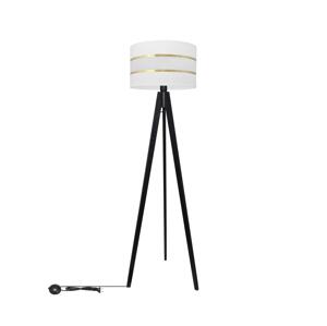 Stojacia lampa HELEN 1xE27/60W/230V biela/zlatá/borovica