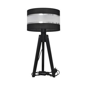 Stolná lampa HELEN 1xE27/60W/230V čierna/chróm/borovica