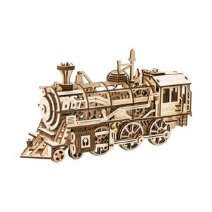 Robotime 3D drevené mechanické puzzle Parní lokomotiva 350 ks