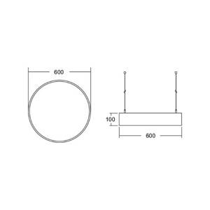 BRUMBERG Biro Circle10 závesné svietidlo Ø 60cm direct DALI black 840