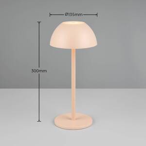 Ricardo LED dobíjacia stolová lampa, piesková, výška 30 cm, plast