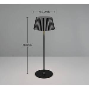 Suarez LED stolová lampa s dobíjaním, čierna, výška 39 cm, kov