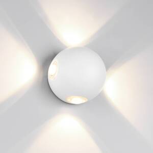 Vonkajšie nástenné svietidlo LED Avisio, matná biela, 4 svetlá, polkruhové