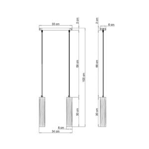 Závesná lampa Tube z dreva, dvoj-plameňová