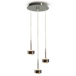 Závesné LED svietidlo Puk Drop Trio, chróm